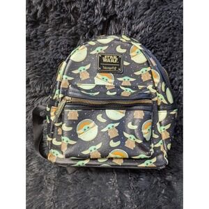 Loungefly Star Wars Mandalorian Baby Yoda Grogu Mini Backpack All Over Print